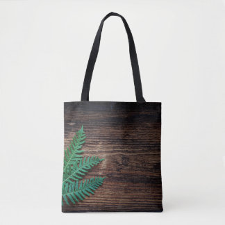 Fern plant wood small fern grunge tote bag