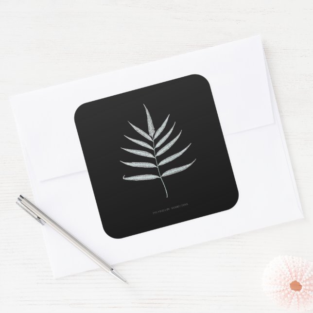 Fern - Polypodyum Grandidens - X-ray effect - 10 Square Sticker (Envelope)