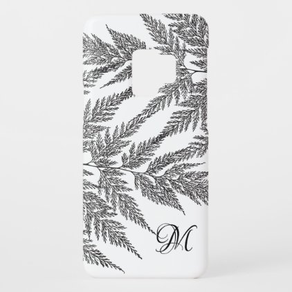 Fern Silhouette Black and White Monogram Case-Mate Samsung Galaxy S9 Case
