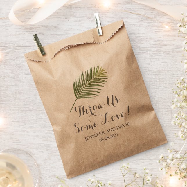 Fern Wedding Petal Toss or Confetti Favor Bags (Clipped)