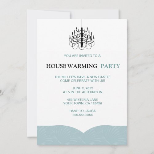 Fern Wings and Chandelier Housewarming Invitations
