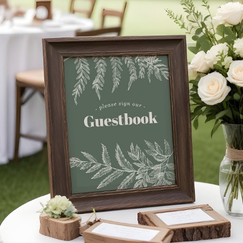 Fern Woodland Wedding Guestbook Sign