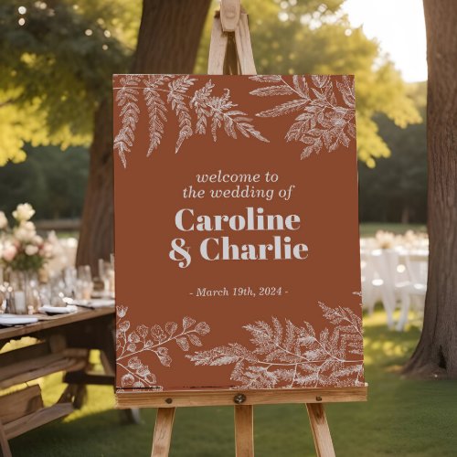 Fern Woodland Wedding Welcome Sign