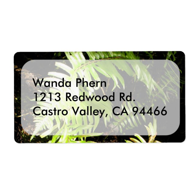 Fern Woods Unique Nature Photograph Label (Front)