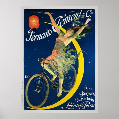 Fernand Clment  Cie Bicycles Vintage Poster