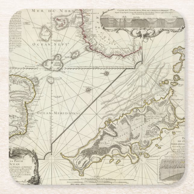 Fernand de Noronha Island Square Paper Coaster (Front)