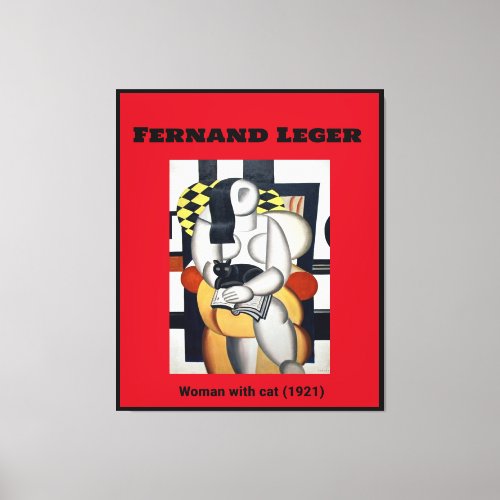 Fernand Leger Woman with cat 1921 Canvas Print