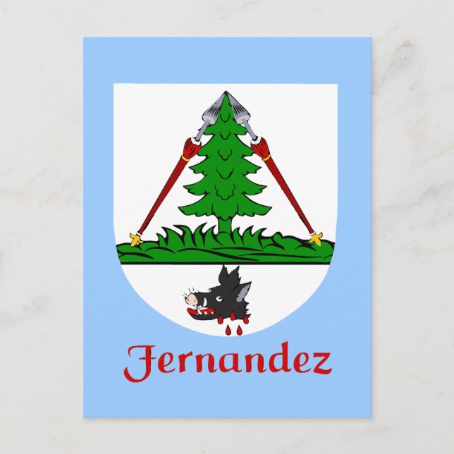 Fernandez Family Heraldic Shield Postcard (Front)