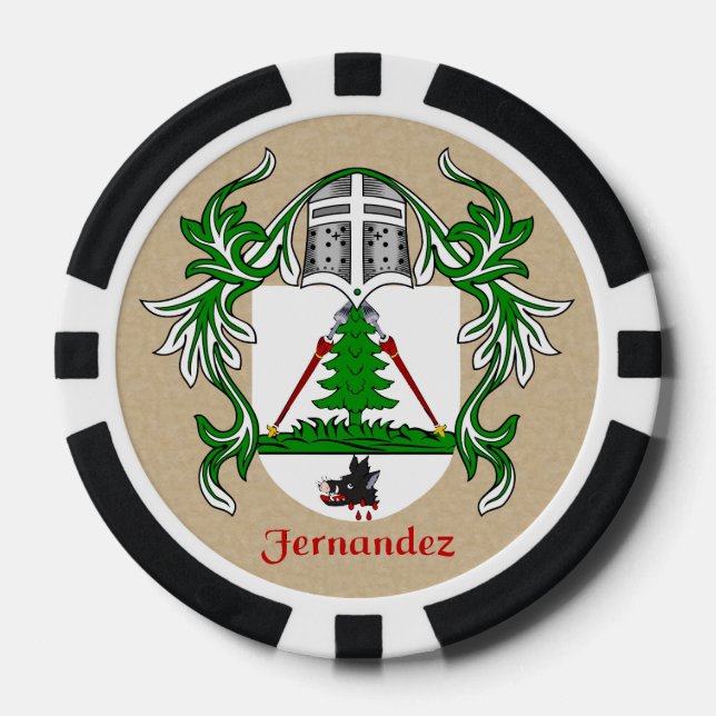 Fernandez Heraldic Arms Poker Chips (Front)