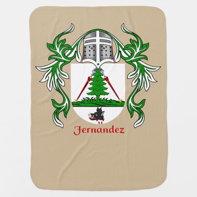 Fernandez Heraldic Shield and Mantling Swaddle Blanket (Front)