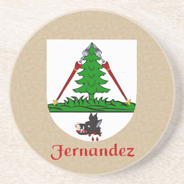 Fernandez Heraldic Shield Drink Coaster (Front)