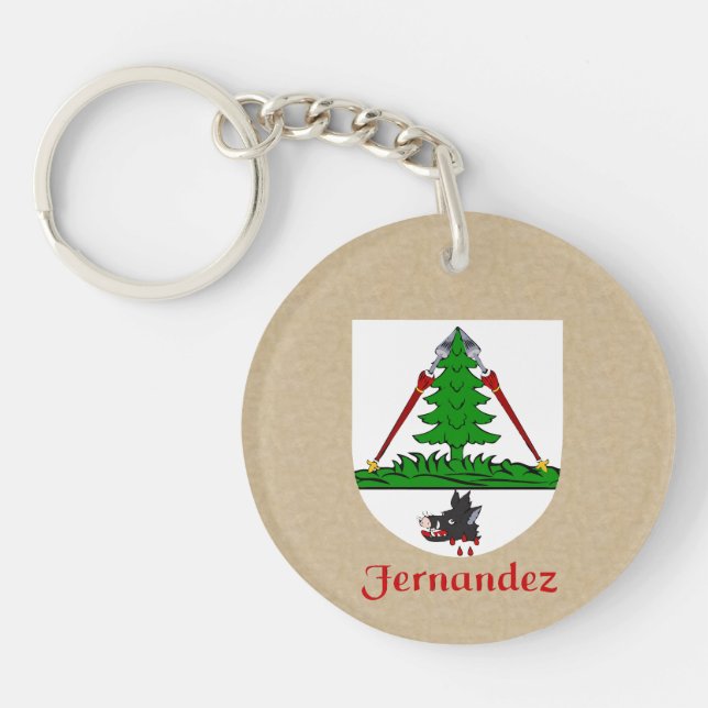 Fernandez Historical Shield with Flag of Mexico Keychain (Front)