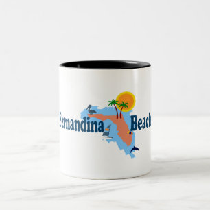 Fernandina Beach. Two-Tone Coffee Mug
