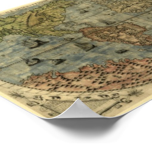 Fernando Bertelli 1565 Map of the World Poster | Zazzle