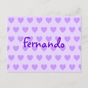Fernando In Purple Postcard by purplestuff at Zazzle