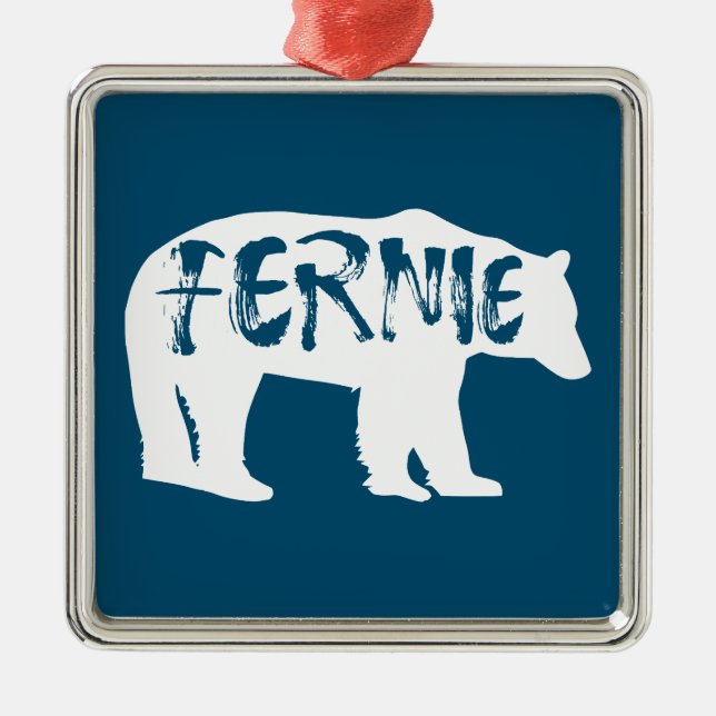Fernie British Columbia Bear Metal Ornament (Front)