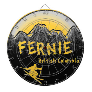 Fernie British Columbia Canada ski Dartboard With Darts