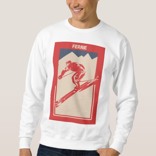 Fernie British Columbia Canada Ski Resort - Retro Sweatshirt (Front)