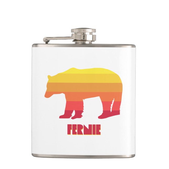 Fernie British Columbia Rainbow Bear Flask (Front)