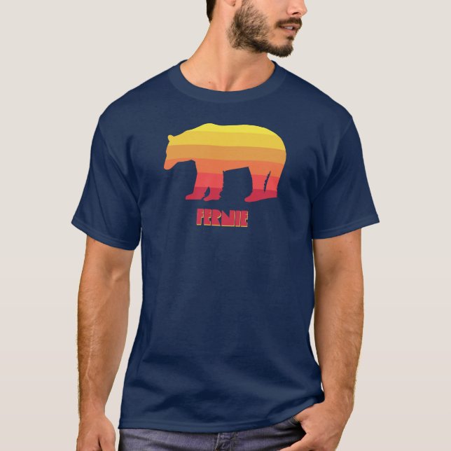 Fernie British Columbia Rainbow Bear T-Shirt (Front)