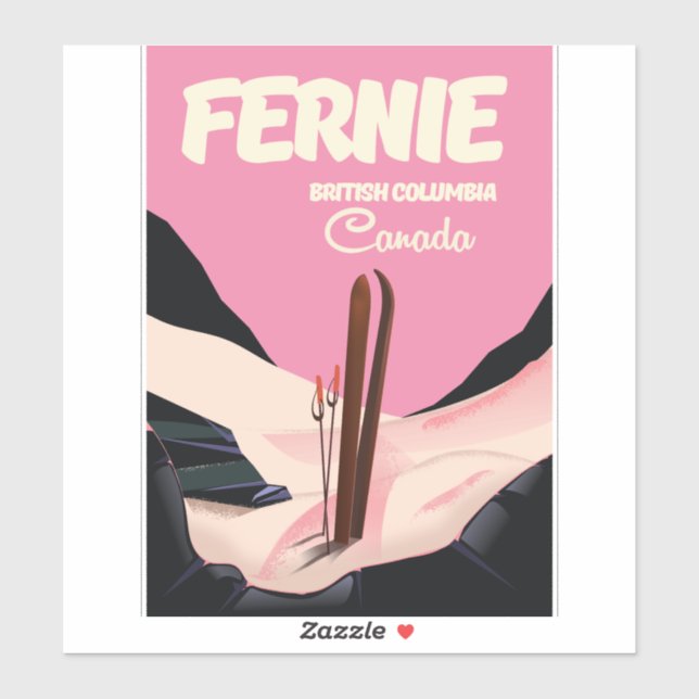 Fernie British Columbia Ski poster Sticker (Sheet)