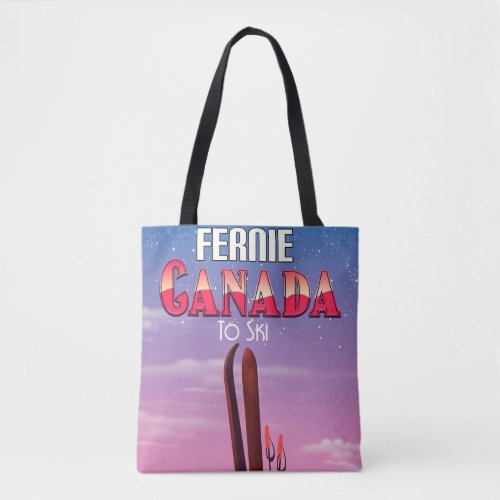 Fernie Canada ski travel poster Tote Bag