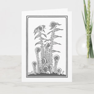 Ferns (1920) by Julie de Graag Vintage Woodcut Card