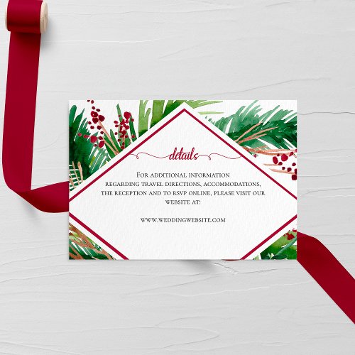 Ferns and Berries Winter Wedding Enclosure Card