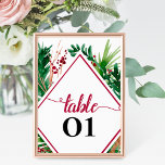 Ferns and Berries Winter Wedding Table Number