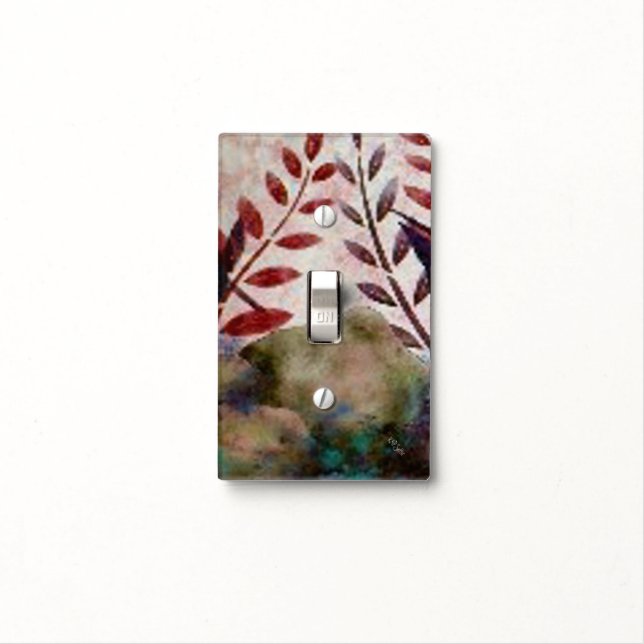Ferns and Rocks Single Light Switch Cover (In Situ)