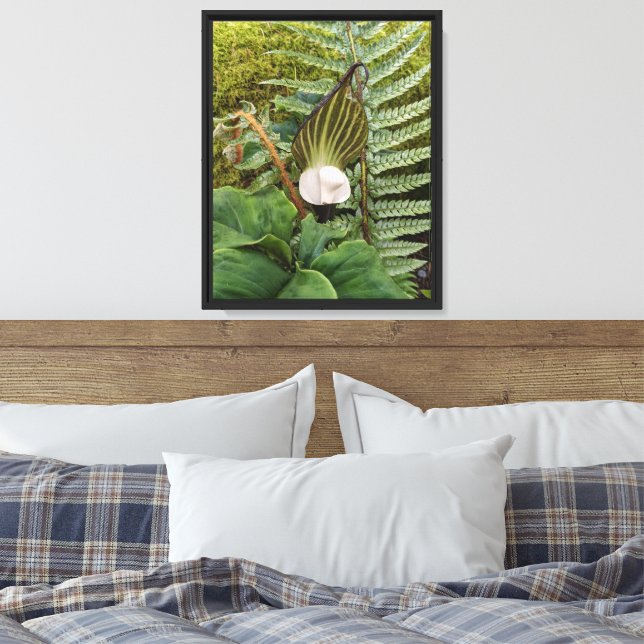 Ferns and Woodland Plants Floral Canvas Print (Insitu(Bedroom))