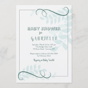 Ferns Baby Shower Invitation