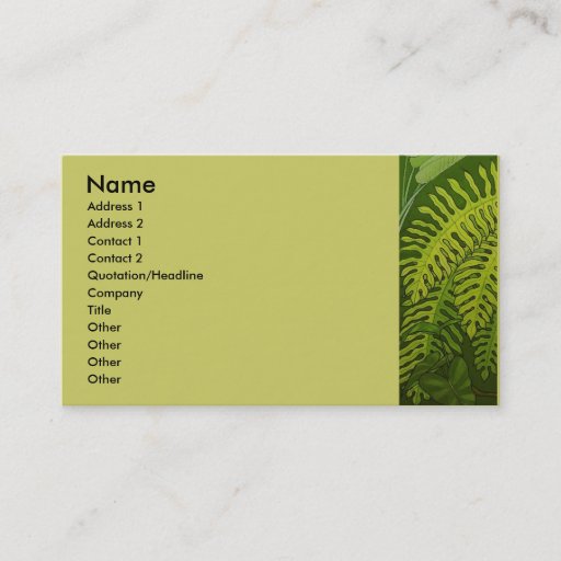 Customizable Ferns Business Cards