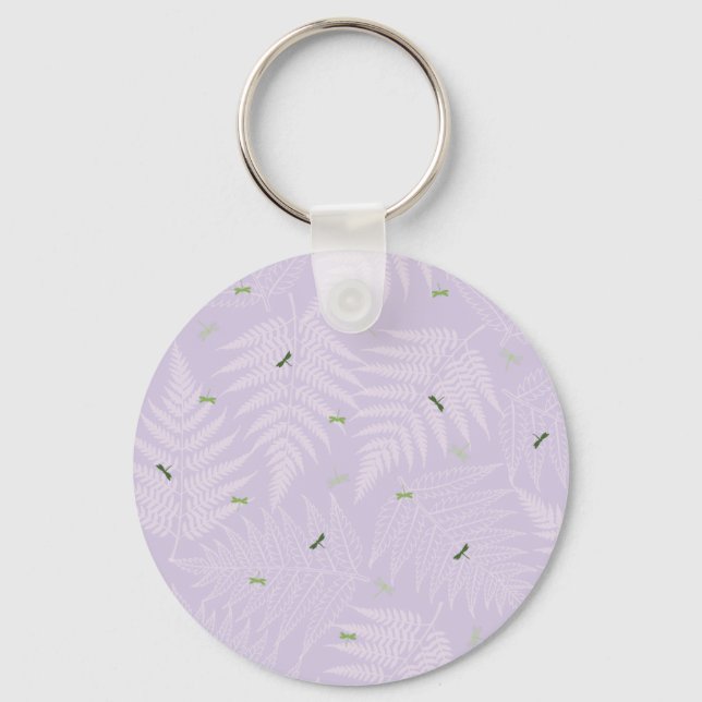 Ferns & Dragonflies Keychain (Front)