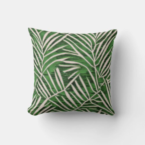 Ferns Green Throw Pillow