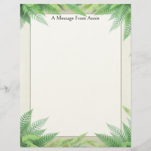 Ferns on a Frame Stationery Paper
