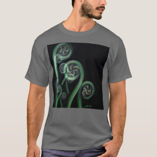 Ferns on Black Moko T-Shirt