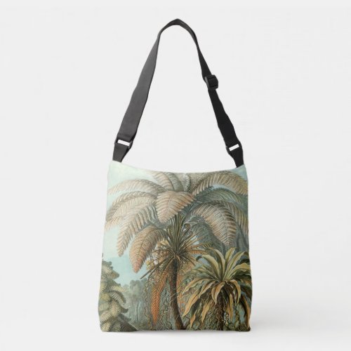 Ferns Palm Tree Antique Botanical Ferns Art Crossbody Bag