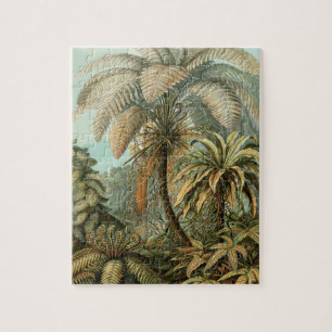 Ferns Palm Tree Antique Botanical Ferns Art Jigsaw Puzzle