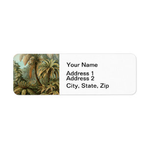 Ferns Palm Tree Antique Botanical Ferns Art Label