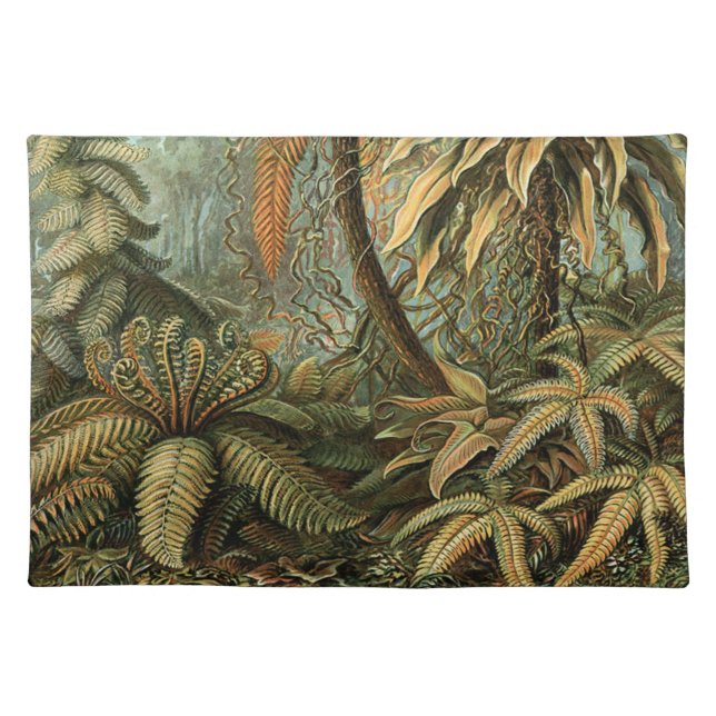 Ferns Palm Tree Antique Botanical Ferns Art Placemat (Front)