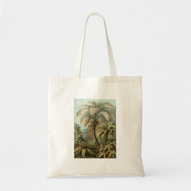 Ferns Palm Tree Antique Botanical Ferns Art Tote Bag (Front)