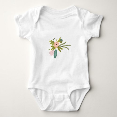 Ferns Roses Acorns Flower Girl Wedding Party Baby Bodysuit