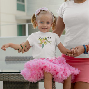 Ferns Roses Acorns Flower Girl Wedding Party Baby T-Shirt