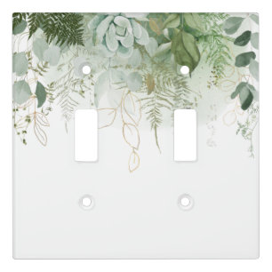 Ferns Succulents Greenery Light Switch Cover