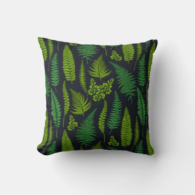 Ferns Throw Pillow (Front)