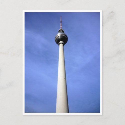 fernsehturm sky blue postcard