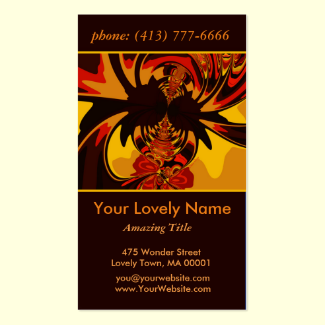Ferocious, Abstract Amber and Orange Creature Double-Sided Standard Business Cards (Pack Of 100)