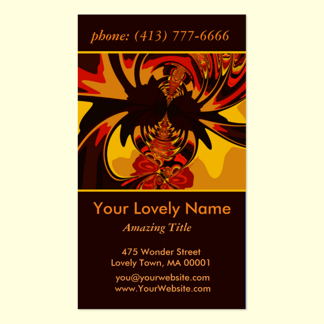 Ferocious, Abstract Amber and Orange Creature Double-Sided Standard Business Cards (Pack Of 100)