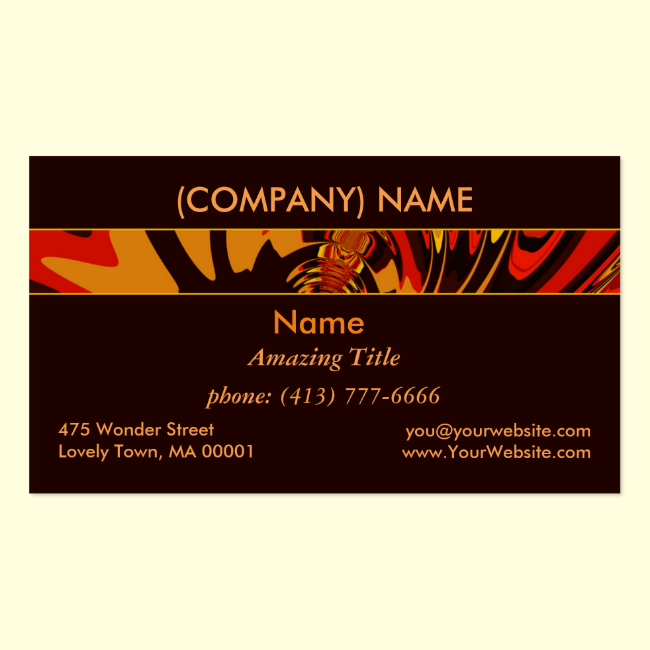 Ferocious, Abstract Amber Orange Black Creature Double-Sided Standard Business Cards (Pack Of 100)
